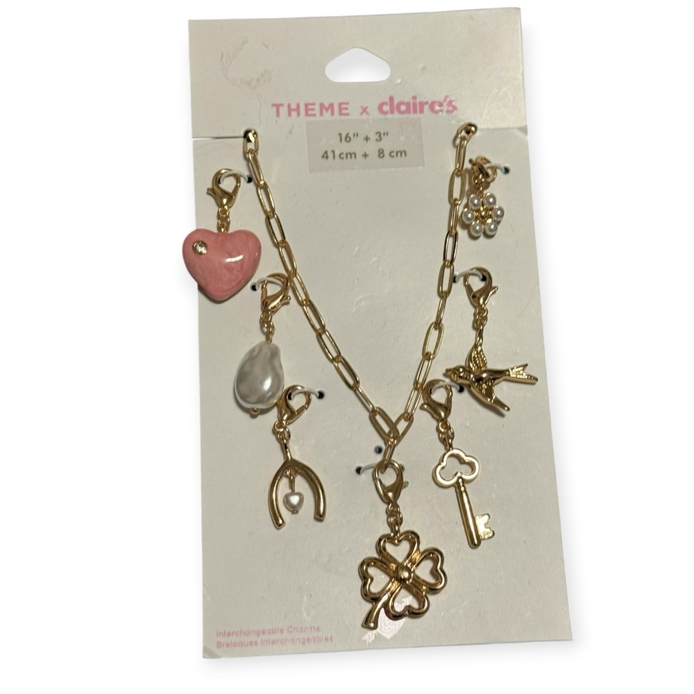 Charm Necklace Claire's Gold Tone Choker Layer Worthy NWT Festival Fashion Boho